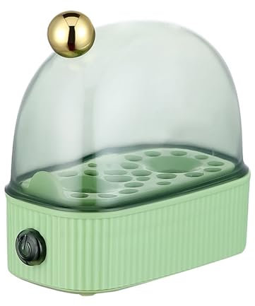 120W 220V Elettrico Cuociuova Bracconiere Portatile Cibo A Vapore Mini Macchina Per La Colazione Cuociuova 2 Uova Spegnimento Automatico,Green