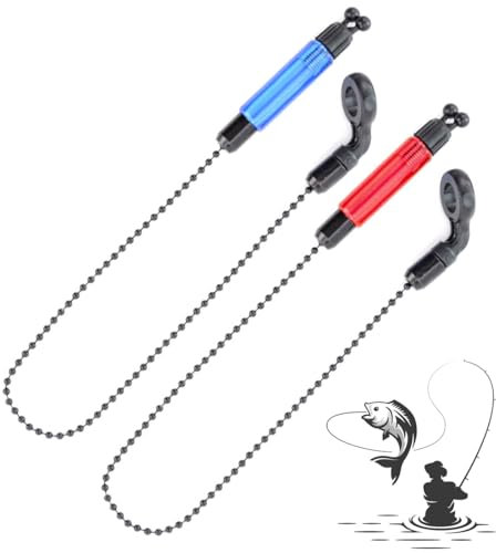 NOPKESV 2 Stück Swinger Bissanzeiger Angeln Gut sichtbar für Karpfenangeln ND Praktisches Nacht Karpfen Angel Zubehör (Rot,Blau)