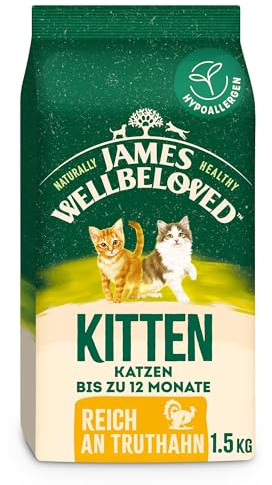 James Wellbeloved Hypoallergenic Dry Cat Food for Kitten Turkey 1.5 kg