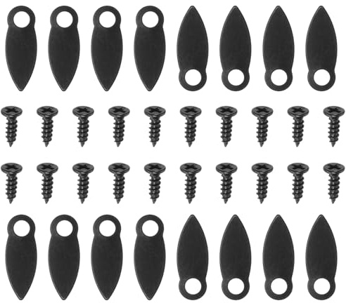 QUARKZMAN 100pz Clip per Hardware di Supporto Cornici con 100pz Viti Fermagli Bottoni Girevoli Cornici Fotografiche Clip Supporto per Appendere Immagini Disegni, Nero