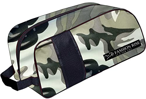 Waterproof Sports Boot/Shoe/Travel Bag for Football Cricket Rugby Golf Toiletry Gym for Men/Women (Camo Grey)