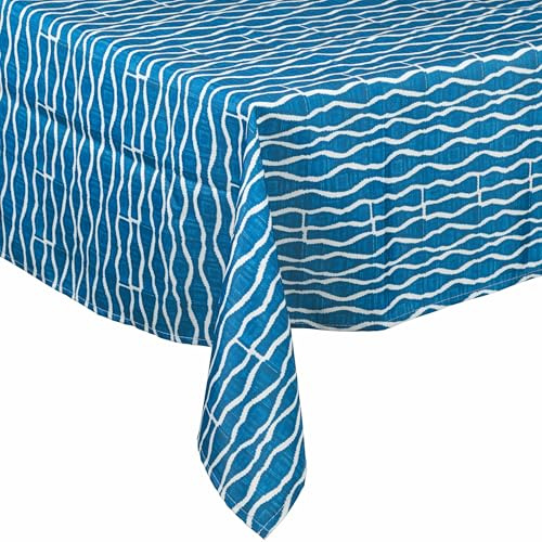 Tovaglia antimacchia 140x240 cm, 10/12 posti tavola, decoro righe, Neptune Stripes