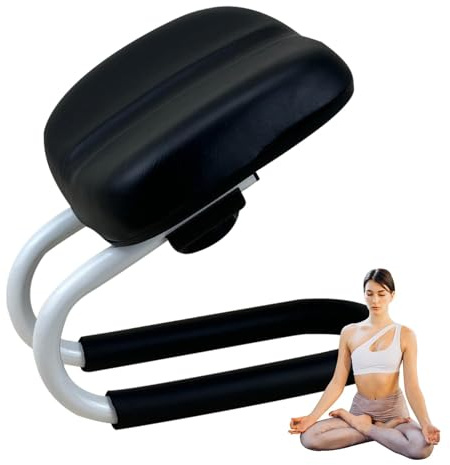 yakermur Bönpall, meditationspall, justerbar knäpall i metall med svampkudde, bänkskiva, halkfritt benhandtag, höftstöd meditationstillbehör