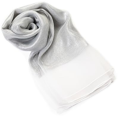 MAPIMANIA - Estolas para bodas mujer en seda plateado con lurex, chal boda para vestidos de fiesta mujer elegantes, pashmina boda de verano 195x70 cm, capa invitada boda