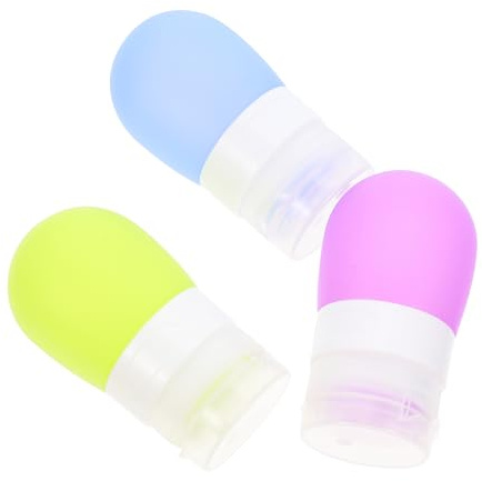 iplusmile 3 piezas Botellas de Viaje de Silicona para Loción Champú y Cremas Recipientes Rellenables Compactos y Duraderos para Artículos de Higiene Personal