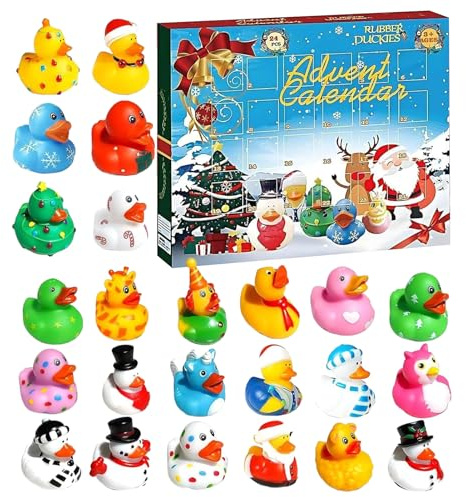 Avvento Del Calendario Delle Anatre - Conto Alla Rovescia Di Natale 2025 Con 24 Mini Figure Da Collezione | Regalo Del Calendario Delle Vacanze Per Bambini Adolescenti Adulti Donne Uomini A