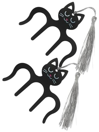 SUPVOX Lot de 2 Pinces à Partitions en Métal Forme Chat Noir, Clip de Maintien pour Partitions de Piano, Accessoires pour Pupitre, Dossier à Rabat pour Pages Musicales, Support Pratique