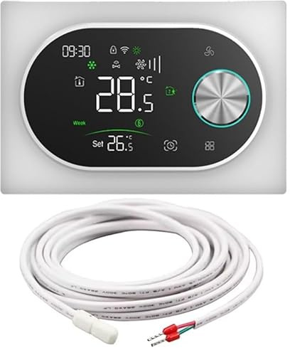 BECA BAC-9000MLWE Termostato Smart WiFi per Fan Coil 2 Tubi, Ventola 3 Velocità ON/OFF + Valvola Modulante 0–10V, Sonda NTC, Tuya Smart/Smart Life, Alexa/Google, IP20 – Expert4House Edition (Bianco)