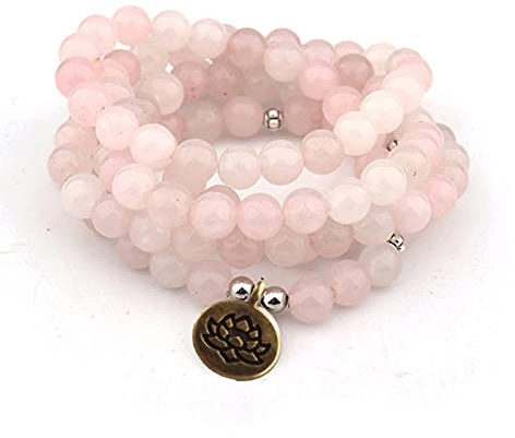 108 naturligt pulverkristall yoga modehalsband Strand 6