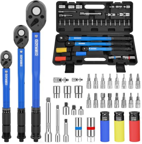 GoYwato 35-Pcs Kit di Chiave Dinamometrica con 1/4 3/8 1/2 Dinamometrica