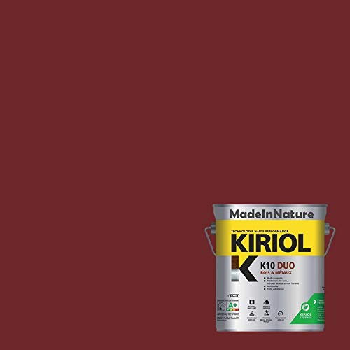 Pintura para madera y metales, capa y acabado, antioxidante, sobre hierro, acero galvanizado, incluso oxidado, muy opacificante, de MadeInNature (0,75 litros por 10 m2, es decir, 5 m2 para 2 capas,