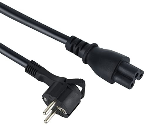 Electraline 95503 Cable de alimentación 1.8M C5 Cable de alimentación para computadora portátil con fuente de alimentación CEE7 de 3 vías (3 cables)
