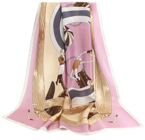 ANDANTINO Sciarpa in 100% pura seta di gelso, 88,9 cm, grande, quadrata, leggera, fascia per capelli da donna, con confezione regalo, Large