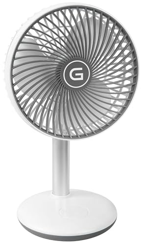 GUTFELS Ventilador de mesa VENTI 3010 R, 15 cm de diámetro, ventilador USB con batería de 4000 mAh, control táctil, 4 velocidades