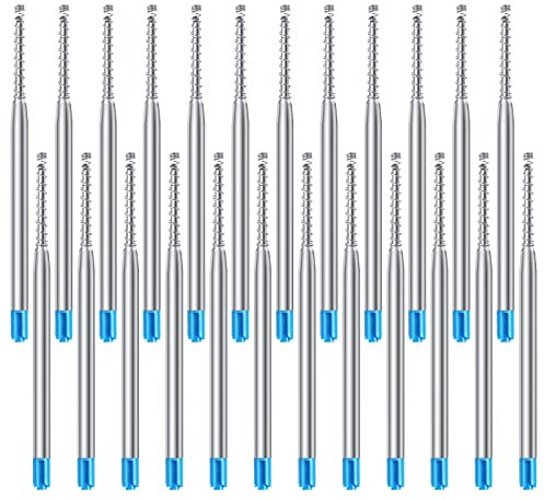 OSDUE 24 x Kugelschreiberminen G2-Format, Austauschbare Kugelschreiber Minen, Mine aus Metall, Metallkugelschreiberminen für Pelikan, Faber-Castell etc, Schul- und Bürobedarf (Blau)