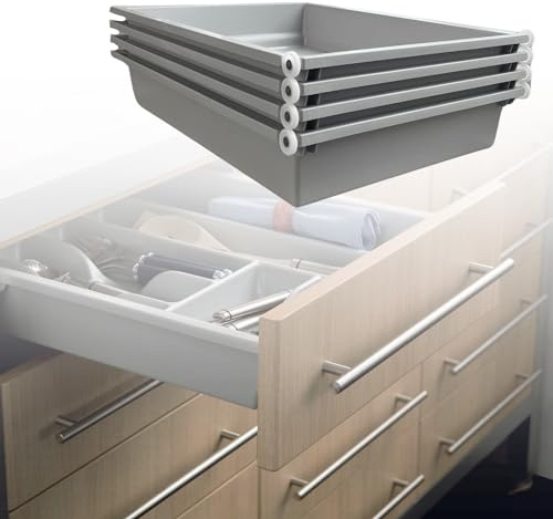 Paquete de 4 cajones en kit. ABS – Lavable 100% – Multiusos (L. 550 mm x P. 480 mm)