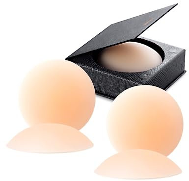VOCH GALA Lot de 2 Paires de Coussinets de tétons réutilisables, Ultra Fins, Auto-adhésifs, en Silicone, hypoallergéniques, pour Femme