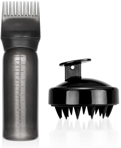 Bouteille de brosse de coloration pour cheveux, peigne à racine, applicateur, peigne et brosse de massage de la tête, flacon applicateur d'huile capillaire, flacon de teinture pour cheveux, brosse