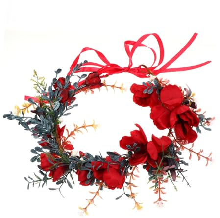 PLAFOPE Brudens Blomsterkrans Blomsterkrans För Fest Fotoprop Och Juldekoration Floral Huvudband För Kvinnor Och Flickor