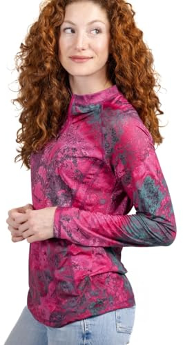 Realtree Women's Xtreme Magenta UV Protection 1/4 Zip Shirts - Moisture-Wicking, Sun Protection for Hunting, Fishing, Running and Hiking
