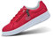 bugatti Damenmutige Sneakers mit robusten Gummisohlen, Logodetails, Metallreißverschluss und ganztägigem, rot, 42 EU