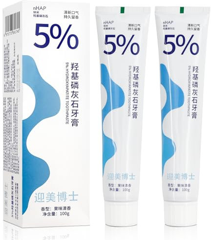 2 Stück Hydroxylapatit Zahnpasta, Whitening Zahnpasta, Hydroxyapatite Zahncreme, Tiefenreinigungs-Pflegezahnpasta, Frisch Atem Zahnpasta, Fleckenentfernung, Ganzheitlicher Schutz für Zähnen