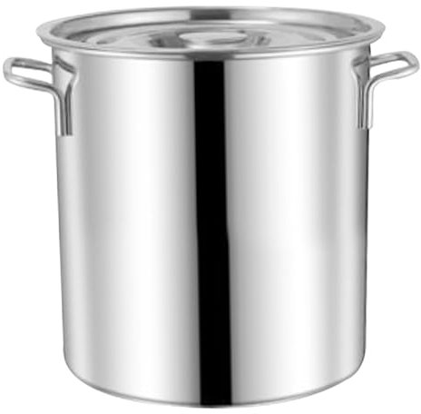 NASSMOSSE Pentola per alimenti da 10 l, in acciaio inox per uso alimentare, con coperchio, resistente alla ruggine, a induzione, con manico, per cucinare deliziose zuppe, stufati