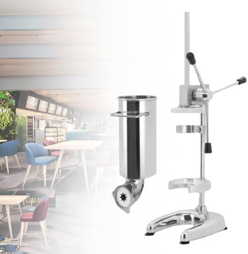 MhWrughts Máquina para Hacer Churros Manual Comercial con 5 moldes, máquina para Hacer Donuts de Frutas Latinas, máquina para Rellenar Salchichas Manual para restaurantes y panaderías, 2 l/3 l,2L