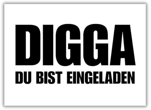 celebr8te 12x lässige Geburtstagseinladungen - DIGGA DU BIST EINGELADEN - Einladungskarten für Kindergeburtstag Jungen - Teenager Party Einladungskarten inkl. Messenger Bild & Urlaubsgutschein