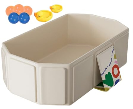 Foldable Baby Bath Tub With Floating Toys and Balls - Indoor Outdoor Bathing for 0-8 Years Boys and Girls - 75 X 70 X 25 CM
