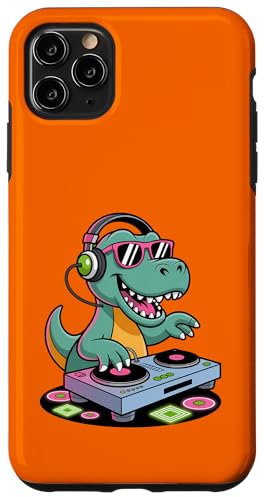 Tocadiscos DJ Dino Funny Music Lover Dinosaur Vibes Carcasa para iPhone 11 Pro Max