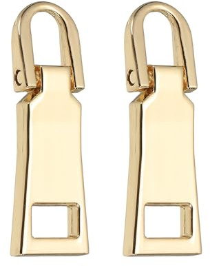 sourcing map 2Pcs Zipper Pull Replacement, Detachable Metal Zipper Handle Mend Fixer Tab Repair for Luggage Suitcase Backpack Jacket Bags Boots Coat Handbags, Gold