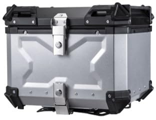 CRUIZER Valigia Bauletto Moto Scooter posteriore alluminio anodizzato 55L Argento Silver con Cuscino posteriore