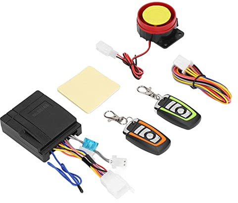 Keenso de Alarma para Motocicleta, ABS de Alarma de Seguridad para Motocicleta 12 V con 2 Controles Remotos Sensor de Choque de 125 DB Arranque Remoto para Conductores de Vehículos Todo Terreno ATV