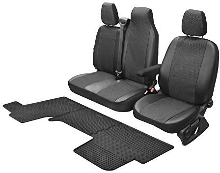 Passgenaue Sitzbezüge Viva und Gummifußmatten kompatibel mit Renault Master IV ab 2011 - EIN Set