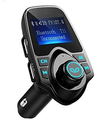 T11 Transmisor FM inalámbrico Bluetooth manos libres kit de coche reproductor MP3 adaptador Bluetooth inalámbrico con doble puerto USB kit de coche