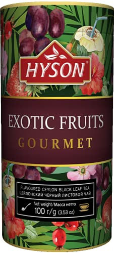 HAS TEE - HYSON EXOTIC FRUITS GOURMET - AROMATISIERTER SCHWARZER CEYLON TEE LOSE AROMATISIERT - BLATT TEE 100 g (Exotic Fruits Schwarzer Tee)