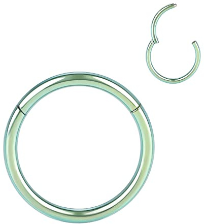 AROWRO Anelli a cerchio pieghevoli per naso in acciaio chirurgico 316L, 20G 18G 16G 14G 12G, anelli per piercing senza cuciture per setto nasale, cartilagine, helix, trago, conch, rook, daith