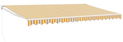 vidaXL Toldo retráctil Aluminio y Tela Amarillo y Blanco 5x3 m