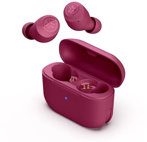JLab Go Air Pop+ True Wireless Earbuds, In Ear Headphones, Bluetooth Earphones, 35H Playtime Ear Buds, Bluetooth Earbuds with Microphone, USB-C Charging Case, Dual Connect, EQ3 Sound, Dark Pink