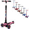 SIMEIQI Roller Kinder Scooter ab 5+ Jahre Faltbarer 3 Räder Scooter für Jungs und Mädchen 5-12 Jahre LED Leuchtenden Räder Tret-Roller Höhenverstellbarer Kinderroller (Rosa)