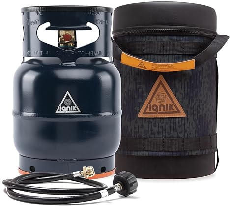 Ignik Gas Growler Deluxe 5-Lb Empty Propane Tank, Arctic Case/Blue Tank