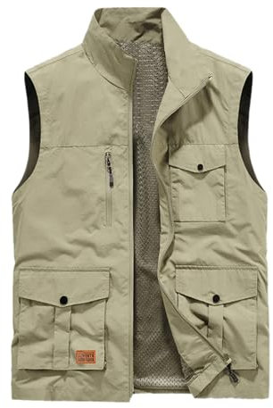 Sommerweste Herren Leicht, Weste Herren Sommer Leicht Wanderweste Jagdweste Mit Vielen Taschen Anglerweste Multifunktionsweste Outdoor Arbeit Ärmellose Jacke Freizeit Utility Arbeitsweste