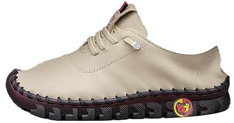 Zapatos de verano para mujer, cómodos, anchos, de piel, 40, elegantes, para senderismo, plataforma, trekking, ligeros, antideslizantes, para ocio, transpirables, para correr, caqui, 38 EU