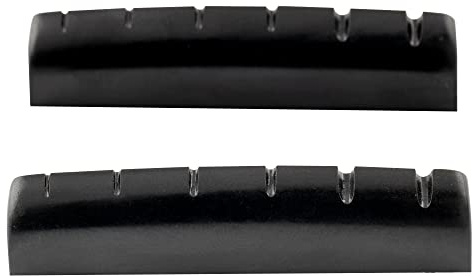 Musiclily Pro Urea Resin Plast 43mm Skårad Översadel LP-stil Platt Botten för 6-strängar Les Paul och Akustisk Gitarr, Svart (2 st)
