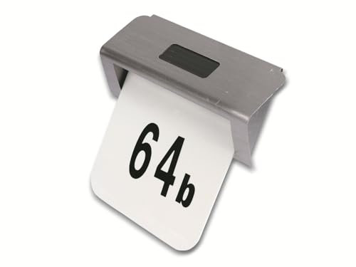 Grundig Hausnummernschild mit Led-Beleuchtung - Solarbetrieben - Wandmontage - Edelstahl - Grau/Transparent