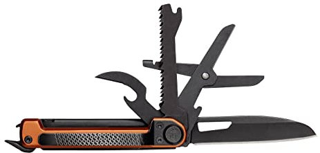 Gerber Taschenmesser mit 7 Funktionen, Multitool mit glatter Klinge, Mit Schere und Säge, ArmBar Scout, Schwarz/Orange, Edelstahl/Aluminium, 1064396