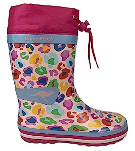 KangaROOS Mädchen K-summerrain Gummistiefel, Daisy Pink Leo, 25 EU