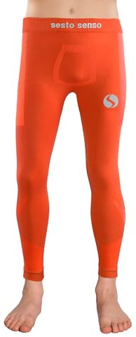 sesto senso sous-vêtement pour Gracon Long Pantalon de Sport Compression Thermoactifs 4XS/3XS Orange