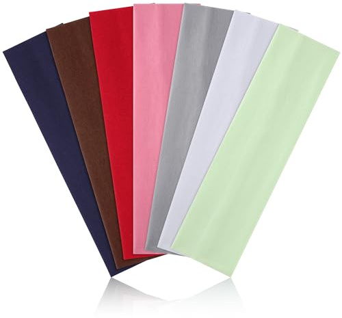 DiyJibb Headbands for Women Non Slip Headband 7PCS Sports Hair Bands for Women's Hair Sweat Bands Soft Cotton Cloth Stretchy Headbands for Workout Yoga Running